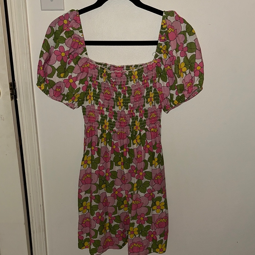 Show Me Your MuMu Pink and Green Floral Dress